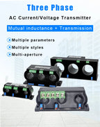 3ph AC Current Transmitter 4-20mA 0-20mA 0-5V 10V RS485 Output 3-phase Current Mutual Sensor Perforated Hall Current Transducer