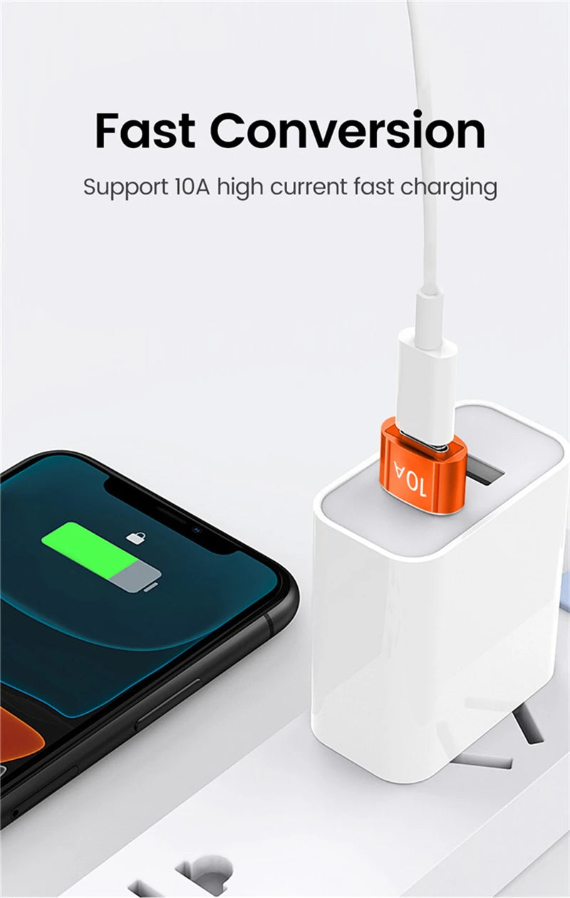 10A USB 3.0 To Type C Mini Fast Transfer USB Type C Female To USB PD Adapter Suitable for Mobile Computer Car Charger Converters