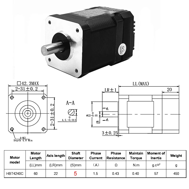 Closed Loop Integrated Stepper Motor Nema17 42mm/Nema23 57mm DC24V 2 Phase Stepper Motor Drive All-In-One Easy Servo Motor