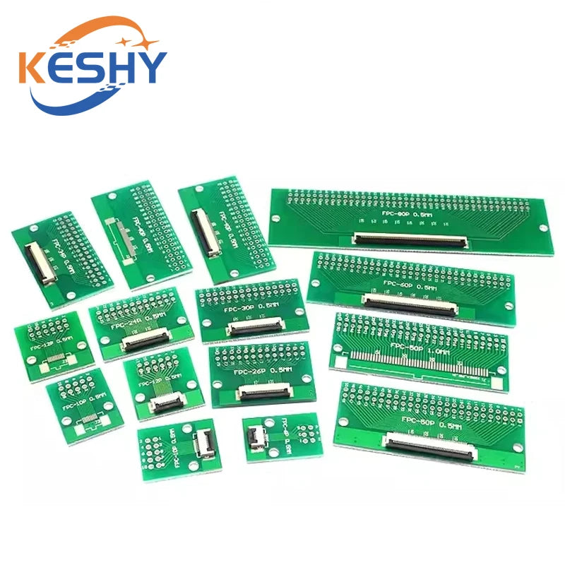 FPC/FFC Flat Cable Transfer Plate FPC FFC Adapter Board Directly Inserted DIY 0.5mm 1.0mm Spacing Connector 6P 8P 10P 20P 30-60P
