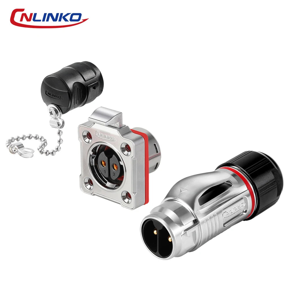 CNLINKO Waterproof Industrial BD20 Aviation Connector 2 3 4 5 7 9 12 14 Pin Plug and Socket Panel Mount Metal Wire Connectors