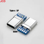 Micro Mini 5P Type-C USB To Dip PCB Converter Adapter 90 Degree Right Angle Breakout Board Repair Welding Socket Connector Port