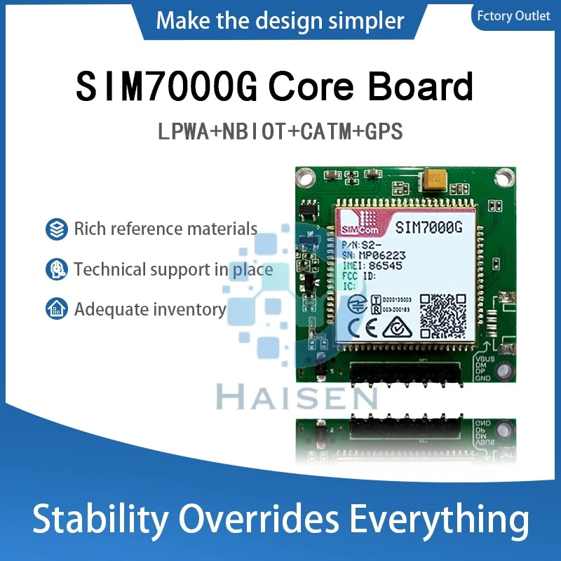 HAISEN SIMCOM SIM7000G Core Board LPWA NBIOT CATM GPS Development Board Module Modem SIM7000