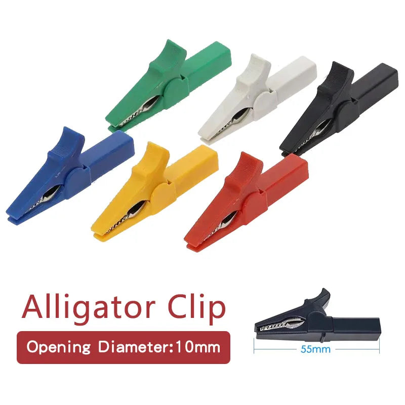 4mm Multimeter Pen Cable Probes Crocodile Clip Battery Test Clip 55MM HV Alligator Clip for Banana Plug 6pcs32A
