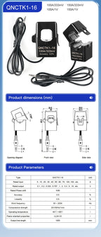 Split Core CT Current Transformer Factory QNCTK1-16 100A 333mV 60A 50A 1V 30A 20A 5A 1A 0.333V 100A/50mA Clamp ct Current Sensor
