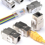 Metal Cat7 6 Cat6A Keystone Jack Connector Module RJ45 Shielded Network Cable Conector For Networking Wire Ethernet Lan Cable