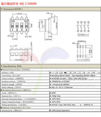 Slide Type SMT SMD Dip Switch Toggle 2.54mm 2Row 4Pin 2 Position/8 Pin 4 Position/ 16Pin 8 Position black Switch Gold Plated Pin