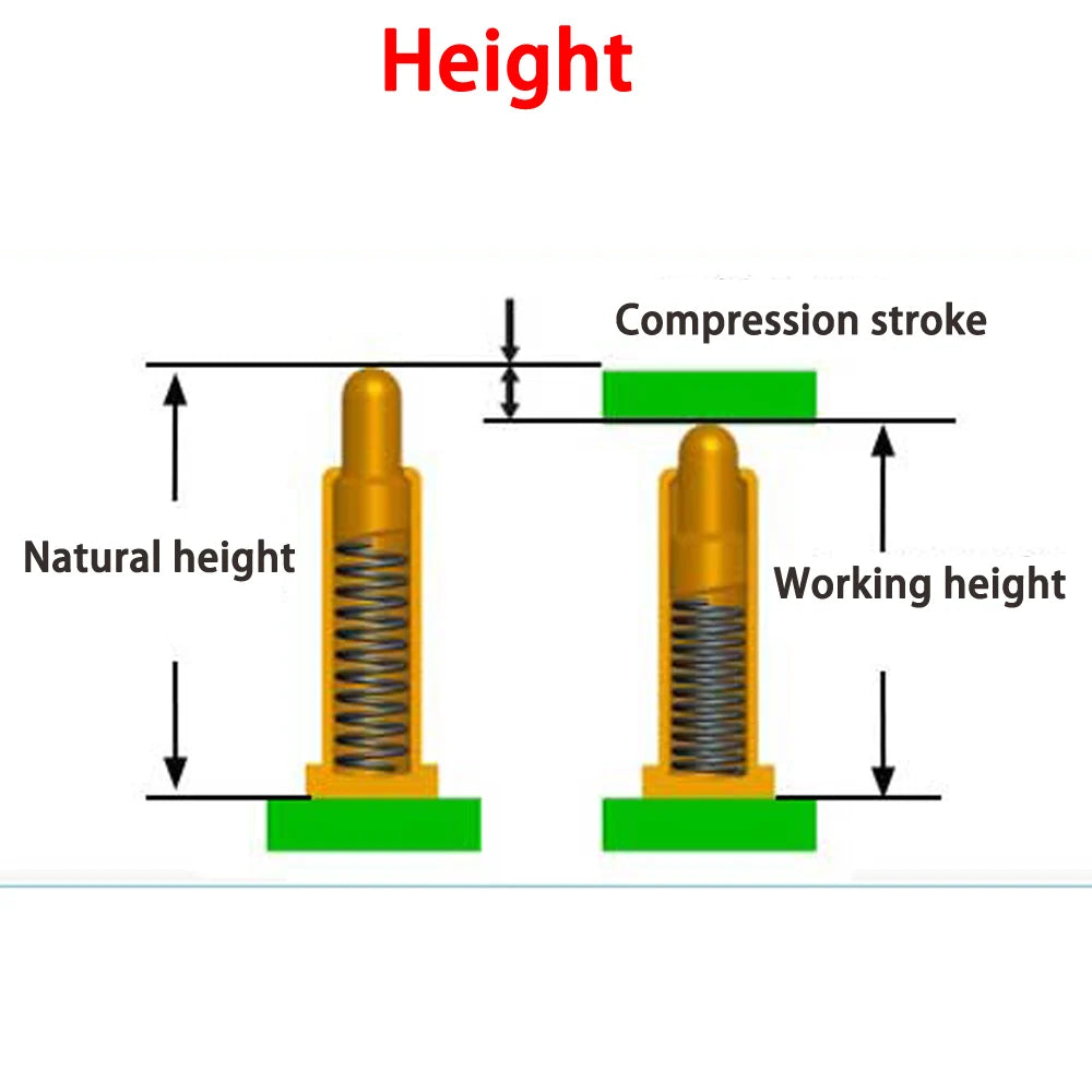 1Pcs Pogo Pin Connector Pogopin Battery Spring Loaded Contact SMD Needle PCB 1.8 2 3 4 5 6 7 8 9 10 12 mm