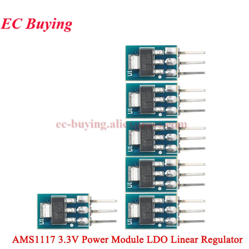 100Pcs/1pc AMS1117 3.3V 5V Power Supply Module AMS1117-3.3 AMS1117-5.0 LDO Linear Voltage Regulator Board 800mA PCB