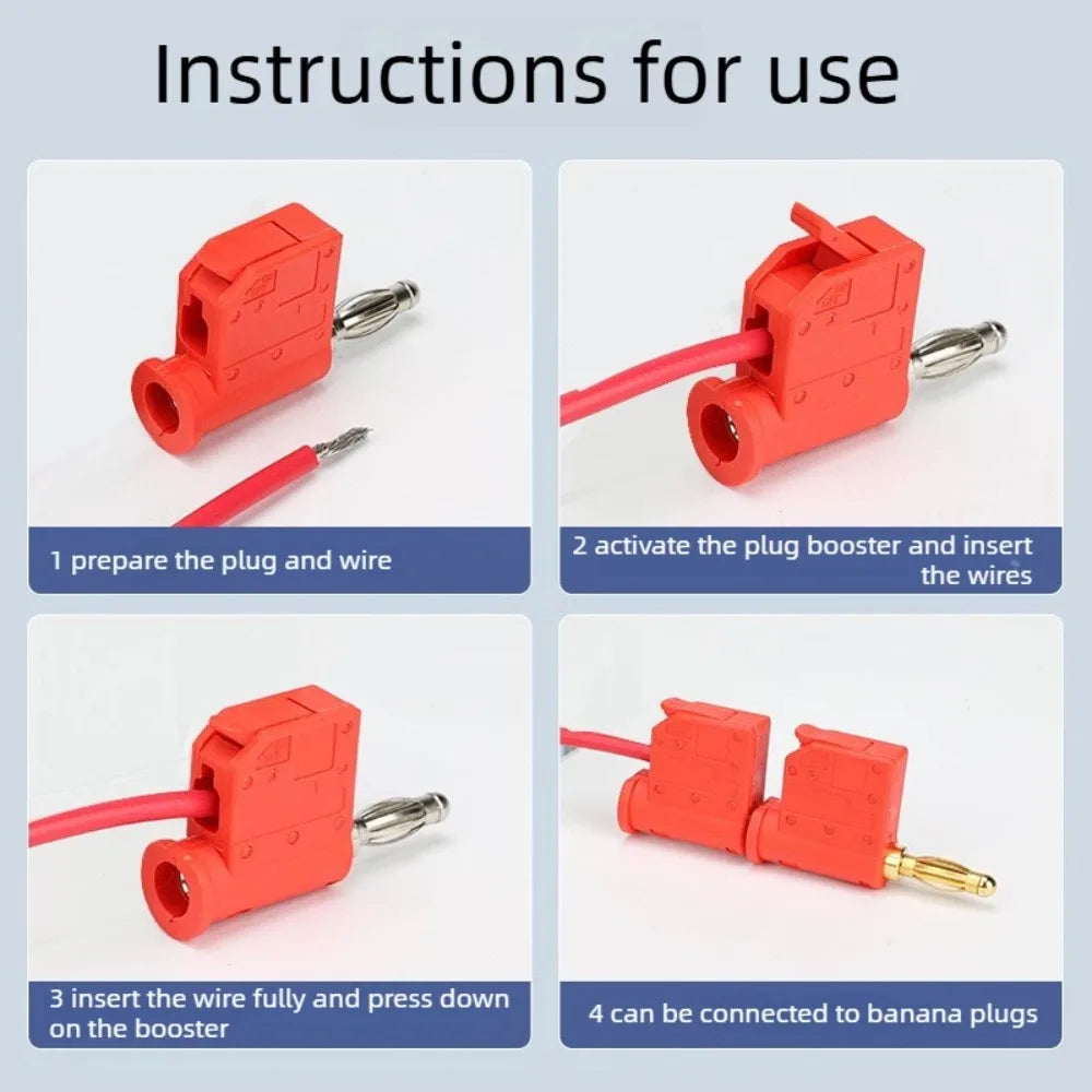 4PCS Stackable Banana Plug No Soldering Lamp Pitcher Flower Stacking Plug 16.8mm Testing Instrument Power Connection Connector