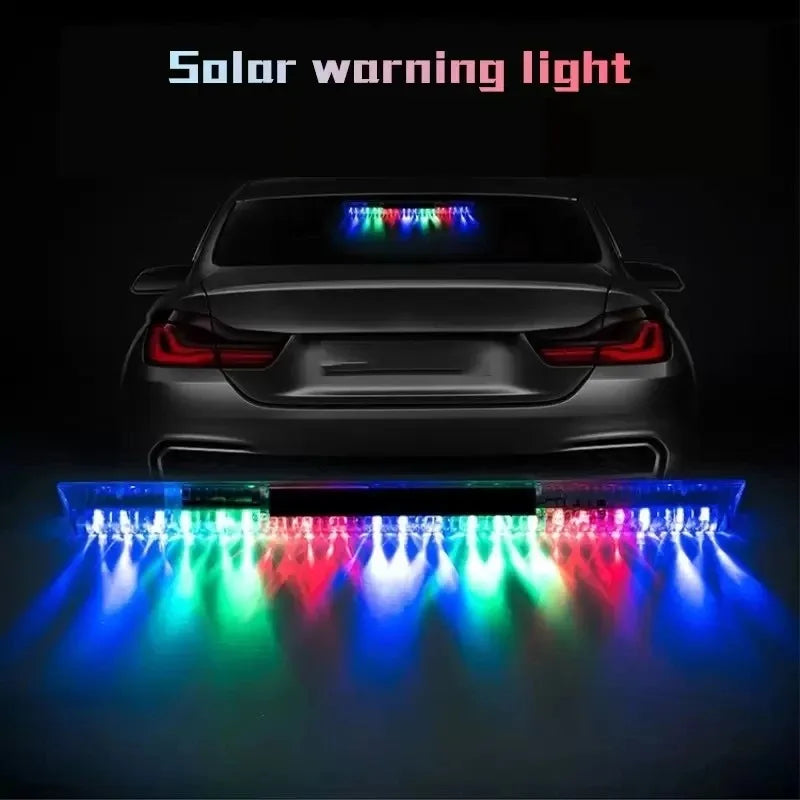 Car Emergency Light Solar RGB Car Strobe Warning Lights Multifunction Decoration Anti-Collision Night Driving Safety Lamp