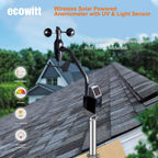 Ecowitt WS68 4-in-1 Wireless Solar Powered Anemometer Sensor, Measure Wind Speed, Direction, UV, Light - Sensor Only