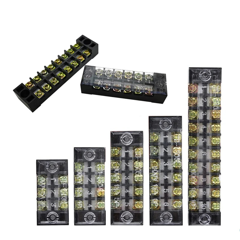 Dual Row Strip Screw Terminal Block Fixed Wiring Board Wire Connector TB-1503/TB-1506 15A TB-2503/TB2506 25A