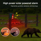 Solar Outdoor Motion Sensor Alarm Home  Alarm with Dog Barking Gunshot Sound Support Recording and Adjustable Volume