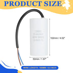 1Pcs CBB60 Run Capacitor 3uf-100uf 450V AC 2 Wires 50/60Hz Cylinder White for Air Compressor Water Pump Motor