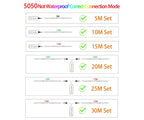 30M 12V WiFi Bluetooth RGB LED Strip Lights 5050 with Ac100-240V Adapter APP Control Music Sync Remote for Bedroom Kitchen Party
