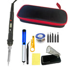 80W Digital Electric Soldering Iron Set Kit Temperature Adjustable 220V 110V  Ceramic Heater Soldering Tips Welding Tool  set