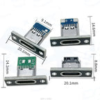 1-10pcs USB 3.1 Type C Socket With Screw fixing plate Type-C USB Jack 3.1 Type-C 2Pin 4Pin 5Pin 6Pin Female Connector Jack