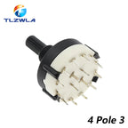 1PCS RS26 Plastic 4 Pole 3 Position Rotary Band Switch 2 Pole6 Position  1 Pole12 Position Handle Length 21MM Axis Band Switch
