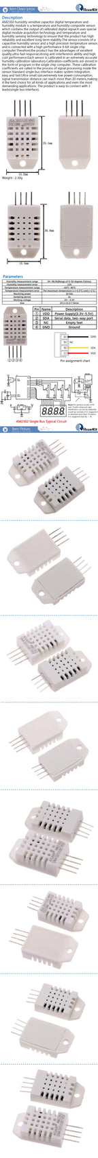 DHT22 Single-Bus Digital Temperature And Humidity Sensor Module Electronic Building Blocks AM2302 For Arduino DIY Kit