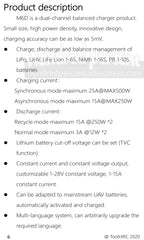ToolkitRC M6D Green Purple 500W 15A DC Dual Channel Smart Charger Discharger For 1-6S Lipo Battery FPV Model Spare Part Replace