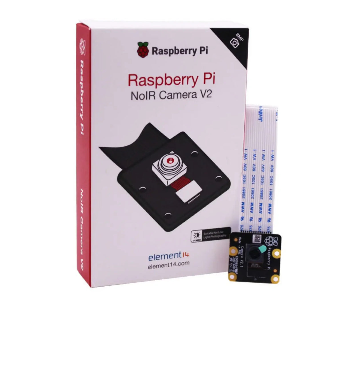 Official Raspberry Pi Camera Module V2 (RS/E14 Edition) - 8MP Sony IMX219 for Pi 4B/3B+/3B with CSI Ribbon Cable