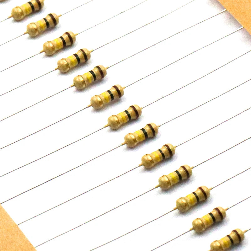 100pcs 1/4W Carbon Film Resistor 100Ω~220KΩ 5% Resistance 100 120 300 330 1K 1.5K 2.2K 3.3K 10K  20K 100K 150K 220K Ohm