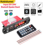 Kebidumei 2*60W Amplifier Bluetooth 5.0 MP3 WMA WAV Decoder Board Wireless Music Audio Modul USB TF FM Radio For Car Speaker
