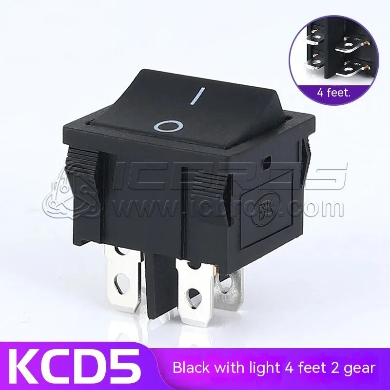 10pcs KCD2 KCD5 21x24mm 21*24mm Rocker Switches Kit 4 Pin 6Pin 2 Position 3 Position 15A/250VAC ON-OFF ON-OFF-ON