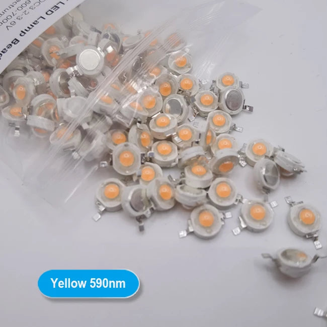 10-100pcs 1W 3W High Power LED Light-Emitting Diode LEDs Chip SMD Warm White Red Green Blue Yellow SpotLight Downlight Lamp Bulb