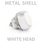1Pcs 2Pin Mini Switch 12mm  2A waterproof switch  momentary Push button Switch reset Non-locking metal shell 1NO 36V color