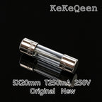 20Pcs/Lot 5*20mm T250mA 250V Glass Tube Fuse Slow Fuse 5X20 T0.25A Original New 5mm*20mm