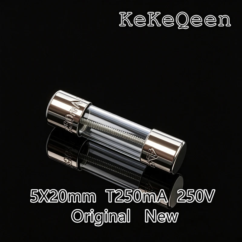 20Pcs/Lot 5*20mm T250mA 250V Glass Tube Fuse Slow Fuse 5X20 T0.25A Original New 5mm*20mm