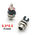 5pcs 5.5x2.5mm 5.5x2.1mm DC 12V Power Jack Male Plug Female Socket Metal Connector Adapter With Thread Lock 5.5*2.1 5.5*2.5