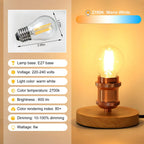Led Filament Edison Bulb E27 G45 Mini Globe 4W 6W Dimmable Vintage Led Lamp 2700K Warm White For String Light Bulb
