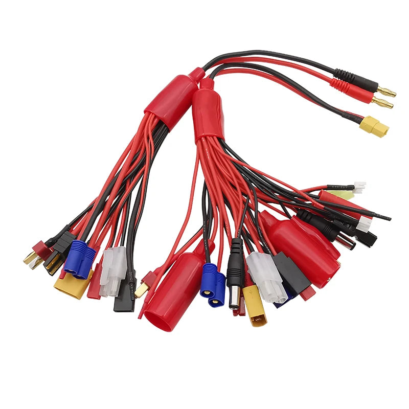 8 in1 / 19 in1 XT60 Female / 4mm Banana Plug to TRX EC3 JST DC Plugs etc Wire Splitter RC Lipo Battery Charging Connectors