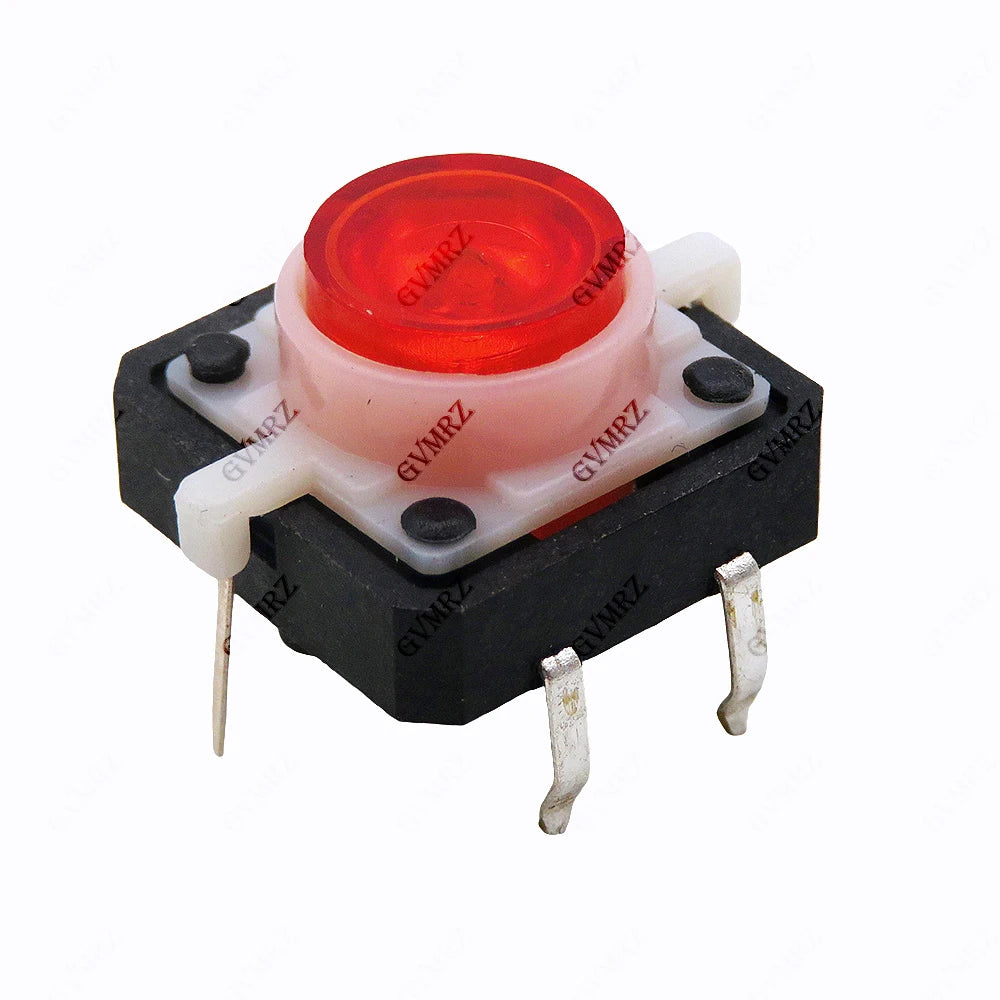 5PCS 12X12X7.3 Tactile Push Button Switch Momentary Tact LED 5 Color 12X12X7.3mm 12*12*7.3mm Blue,White,Yellow,Red,Green