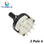 1PCS RS26 Plastic 4 Pole 3 Position Rotary Band Switch 2 Pole6 Position  1 Pole12 Position Handle Length 21MM Axis Band Switch
