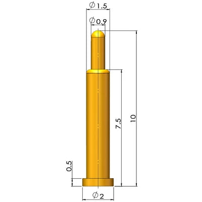 1Pcs Pogo Pin Connector Pogopin Battery Spring Loaded Contact SMD Needle PCB 1.8 2 3 4 5 6 7 8 9 10 12 mm