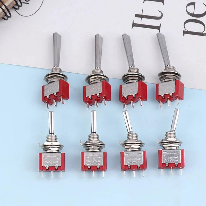 Toggle Switch 3Pin 3/2 Position Self-locking/Self-resetting ON OFF ON DPDT SPST DPST 5A 125VAC 2A 250VAC Latching Flat Handle