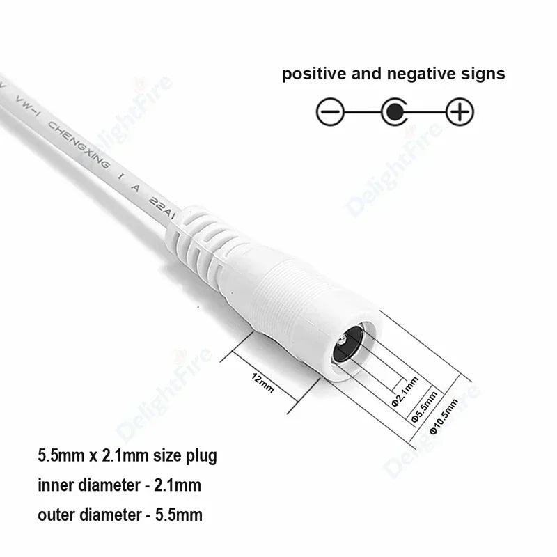 20/22AWG 12V DC Power Cable Male Female Plug 5.5 2.1mm Power Adapter Extension Cable For Camera CCTV Led Strip Light Connect