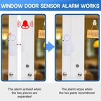 5pcs/10pcs Wireless Door Window Sensor Alarm 95db Anti-theft 433mhz Door Contact Detector Magnetic for Home Security Protection