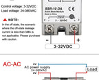 1pcs Solid State Relay Single Phase Non-contact SSR DC To DC AC To AC DC To AC 24-380VAC 10A 25A 40A 50A 60A 80A 100A