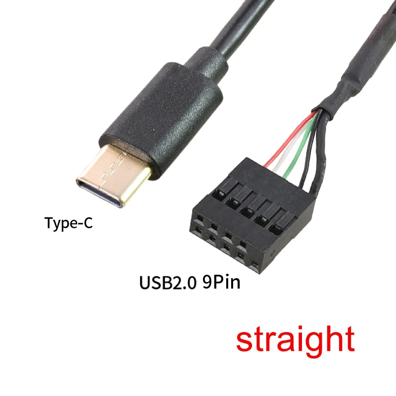 PC Computer Motherboard 9P to Micro USB to DuPont 2.54mm 5Pin DuPont USB to Micro USB Data Cord Aluminum Foil + Woven Mesh Cable