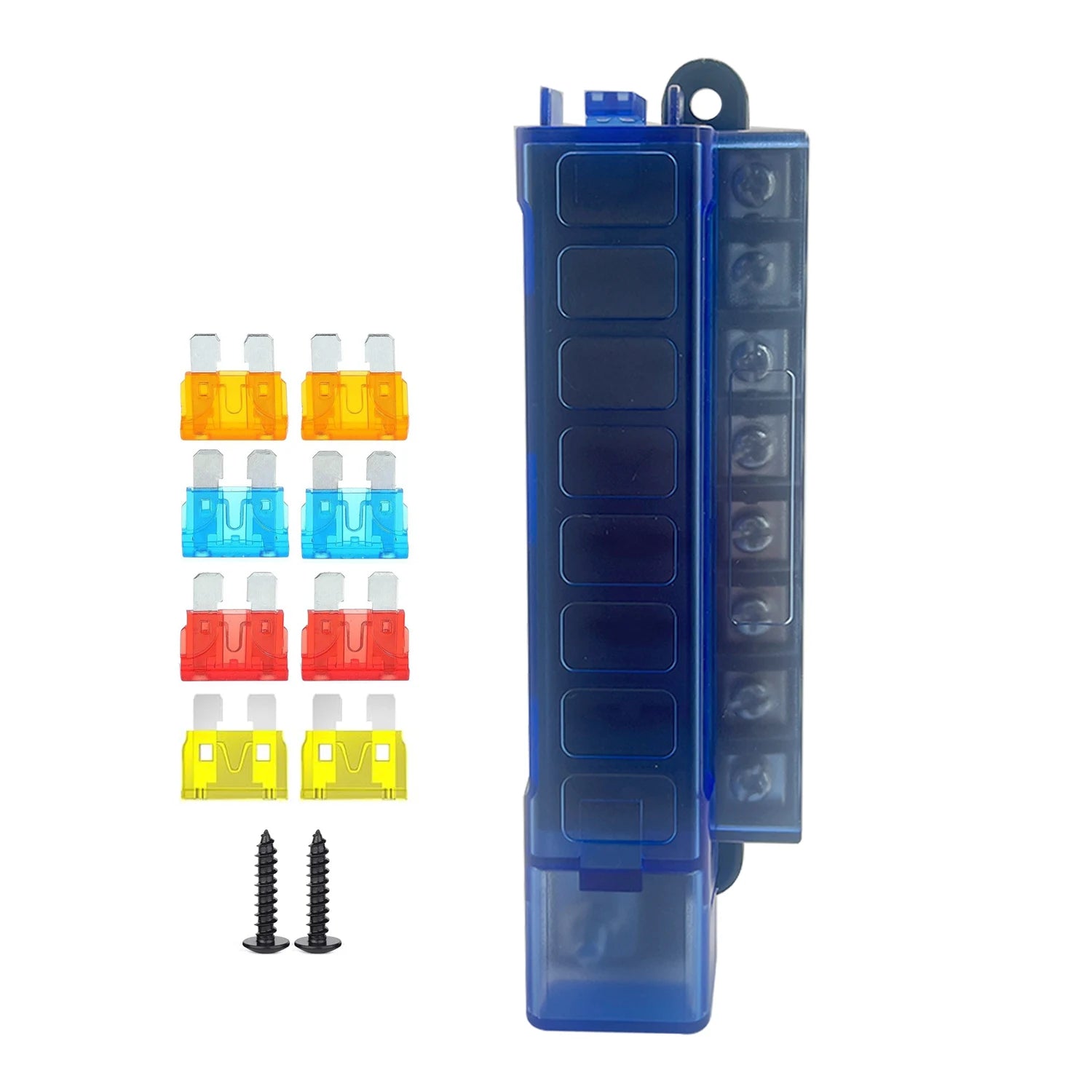 4/6/8 Ways Circuit Fuse Block #5045 ST Blade Fuse Box with Cover for Car Boat Marine