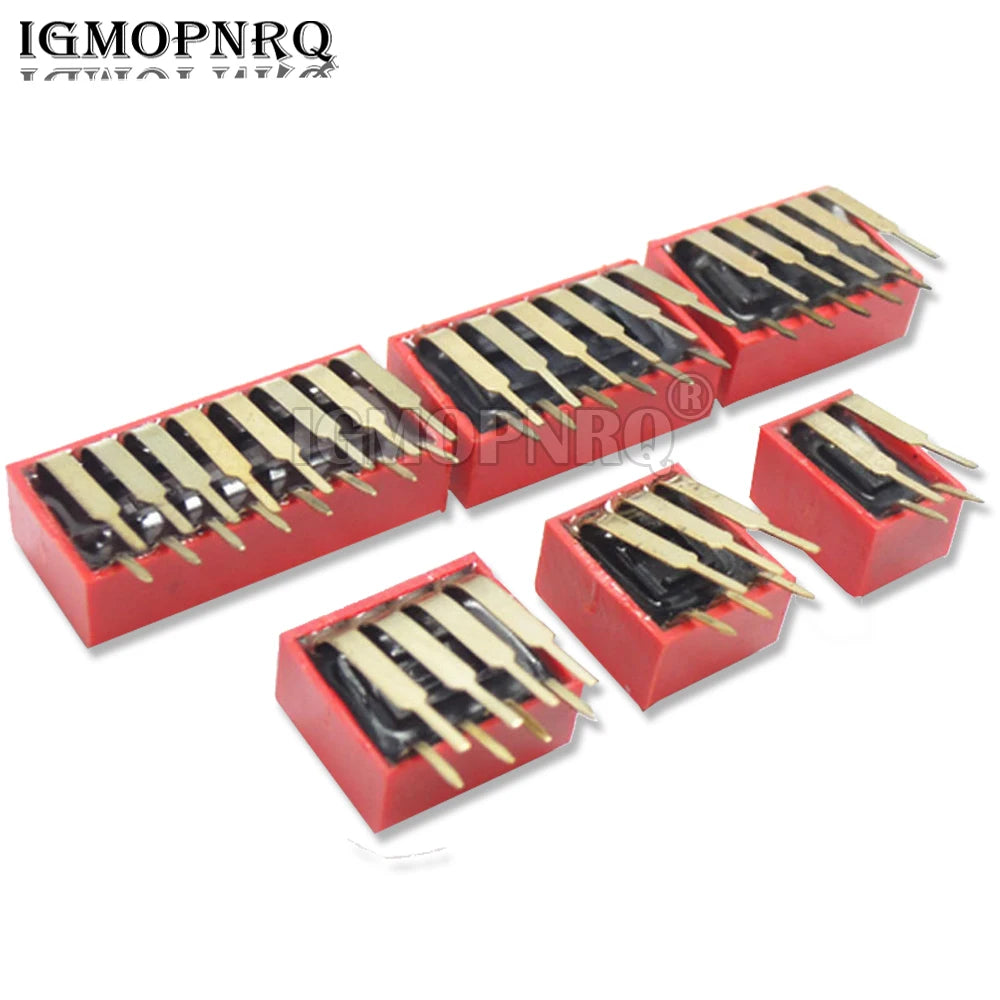 5PCS DIP Switch 2.54MM DA-02 1/2/3/4/5/6/8/10P Horizontal Dial 90 Degrees Plug-in Side Insert Bent Foot Switch New