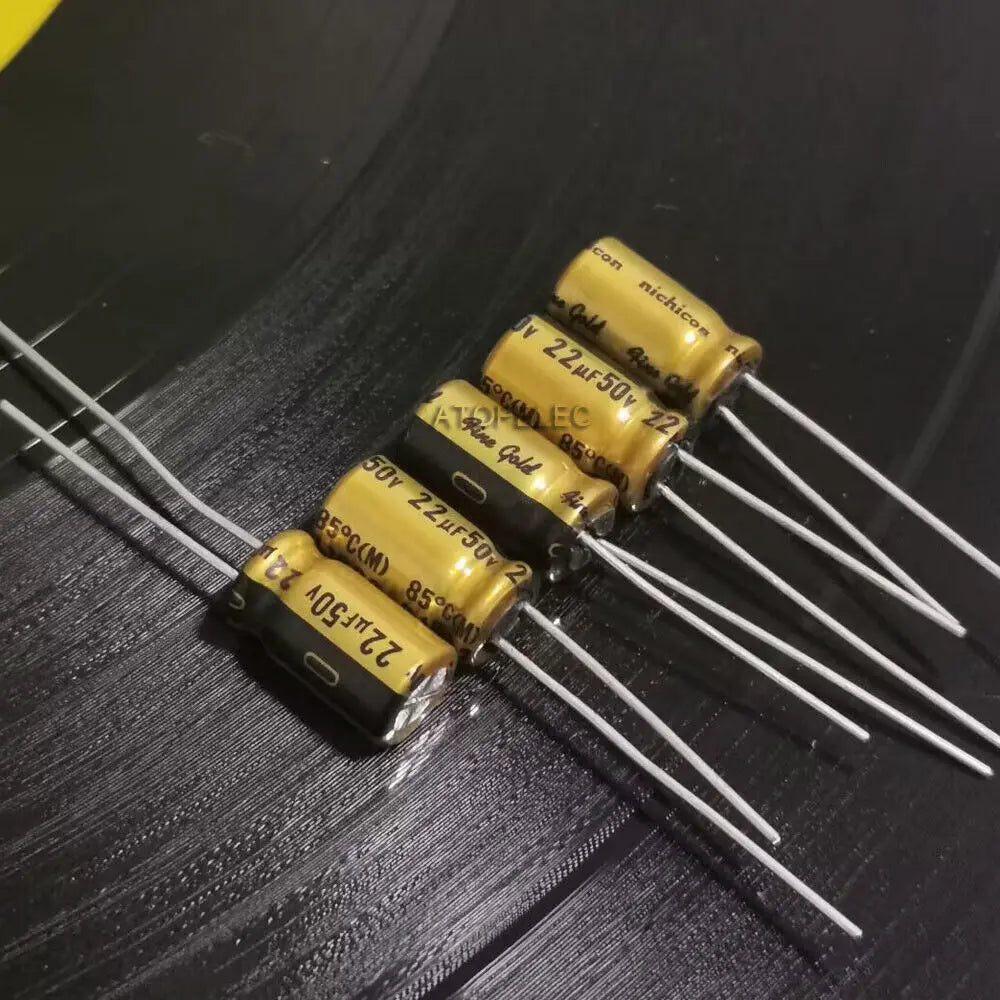 10pcs Nichicon FG Fine Gold Series Electrolytic Capacitor Hi-Fi Audio 0.33uF/1uF/2.2uF/3.3uF/4.7uF/10uF/22uF/47uF/100uF 25V/50V