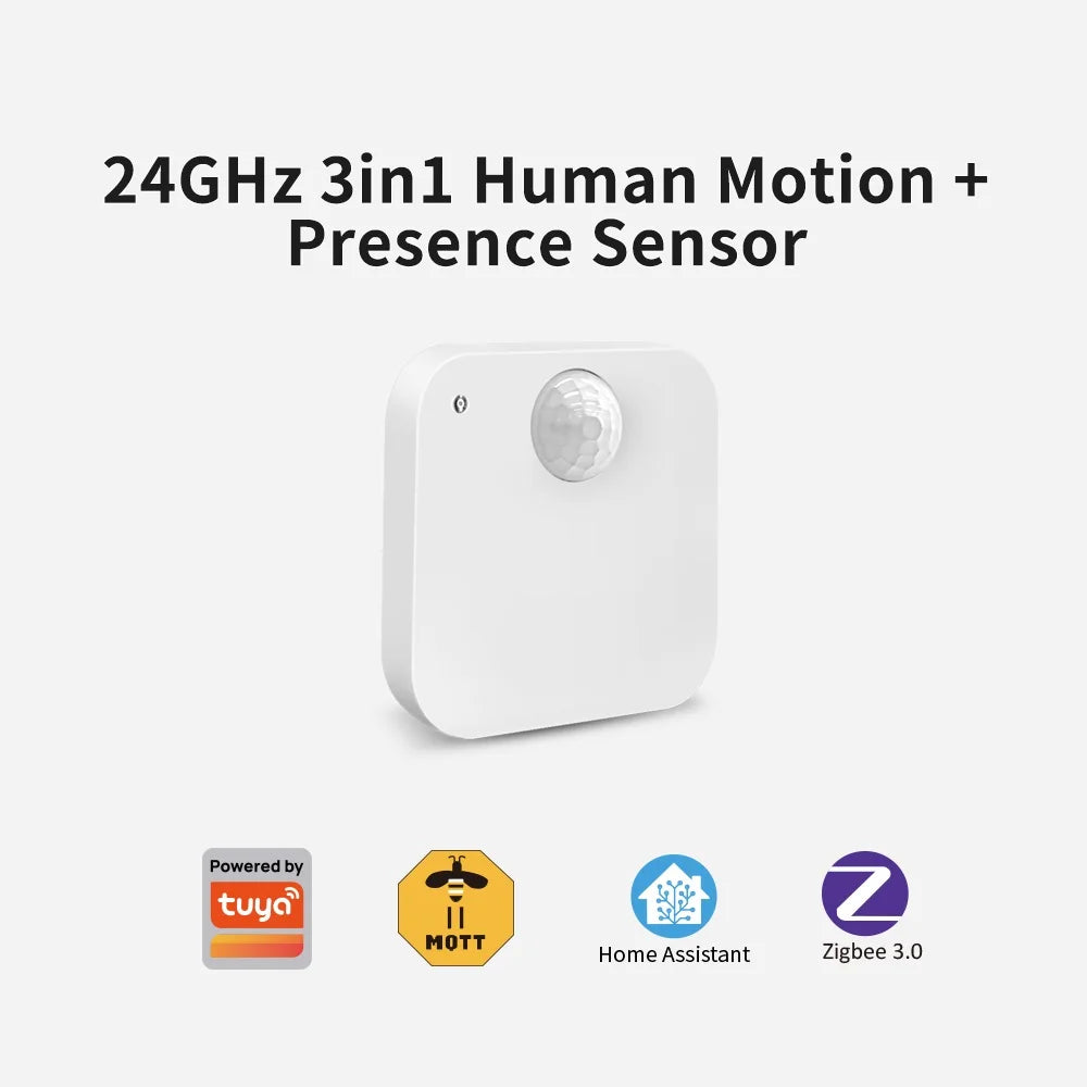 Lincukoo Tuya Zigbee Smart 3in1 Human Motion Presence Sensor Suitable for Tuya and Home Assistant Platforms MQTT ZIGBEE3.0
