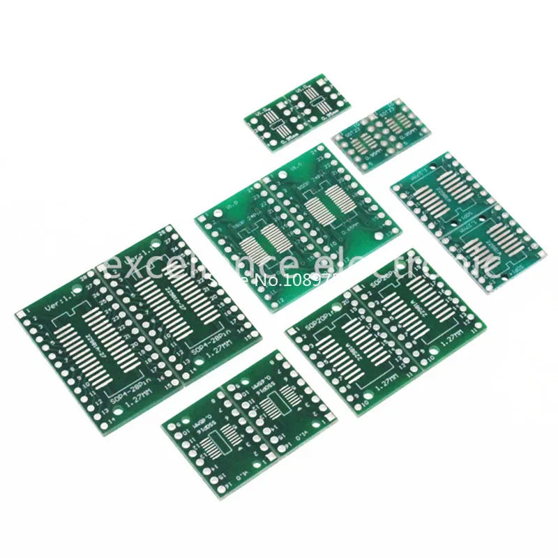 5pcs SOP TSSOP QFP FQFP TQFP to DIP Adapter Converter Plate PCB Board SOP8 SOP14 SOP16 SOP20 SOP24 SOP28