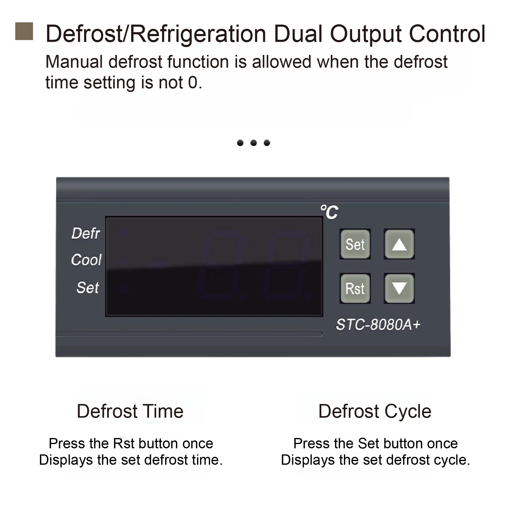 STC-8080A+ Digital Temperature Controller Thermostat Switch for Freezer Refrigerator Cold Storage Cooling Defrost Display